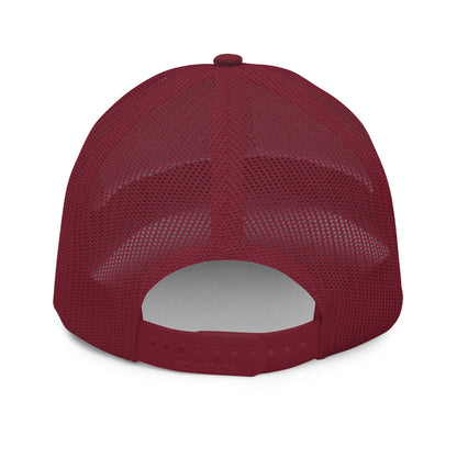 Dry Tortugas National Park Hat - White and Green Embroidered patch - Richardson 112 Trucker Hat - Snapback View - Color: Cardinal