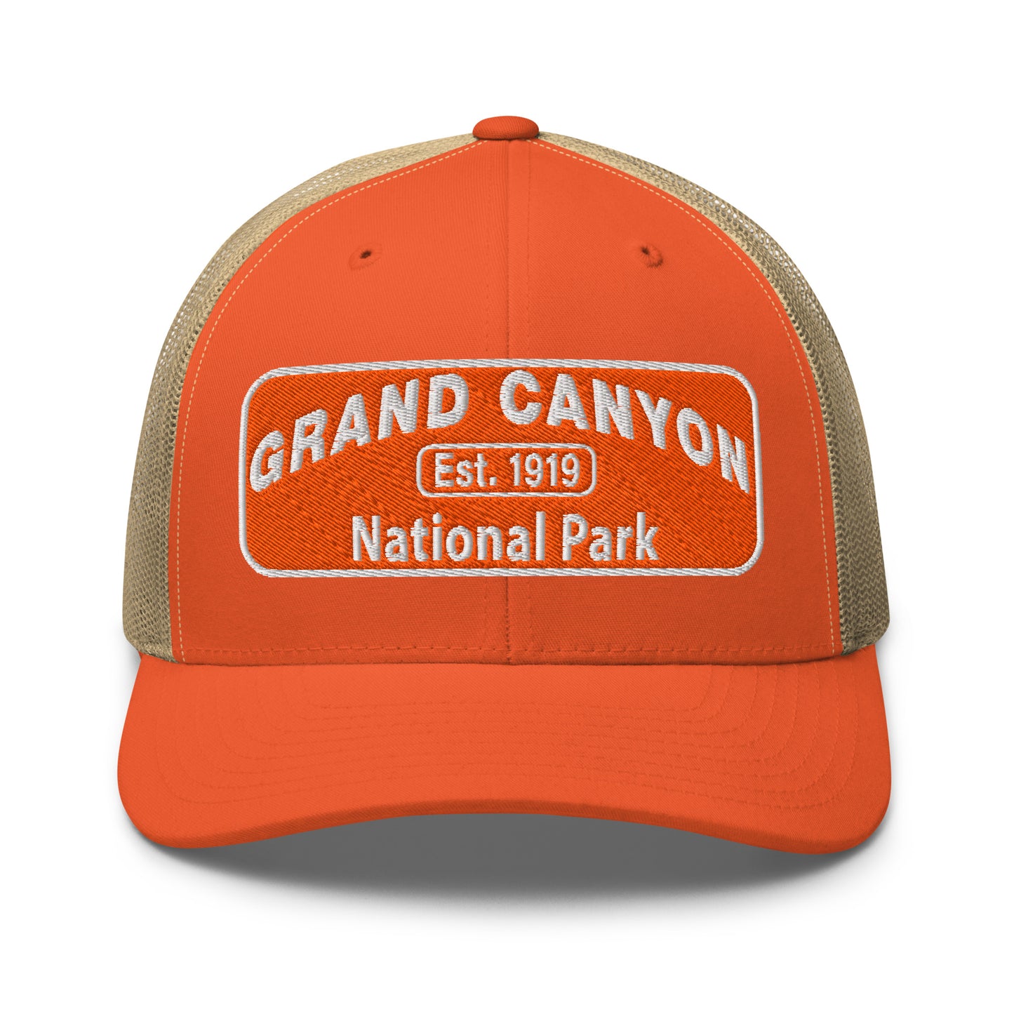 Grand Canyon National Park Logo Hat 6606 Orange/Khaki Front