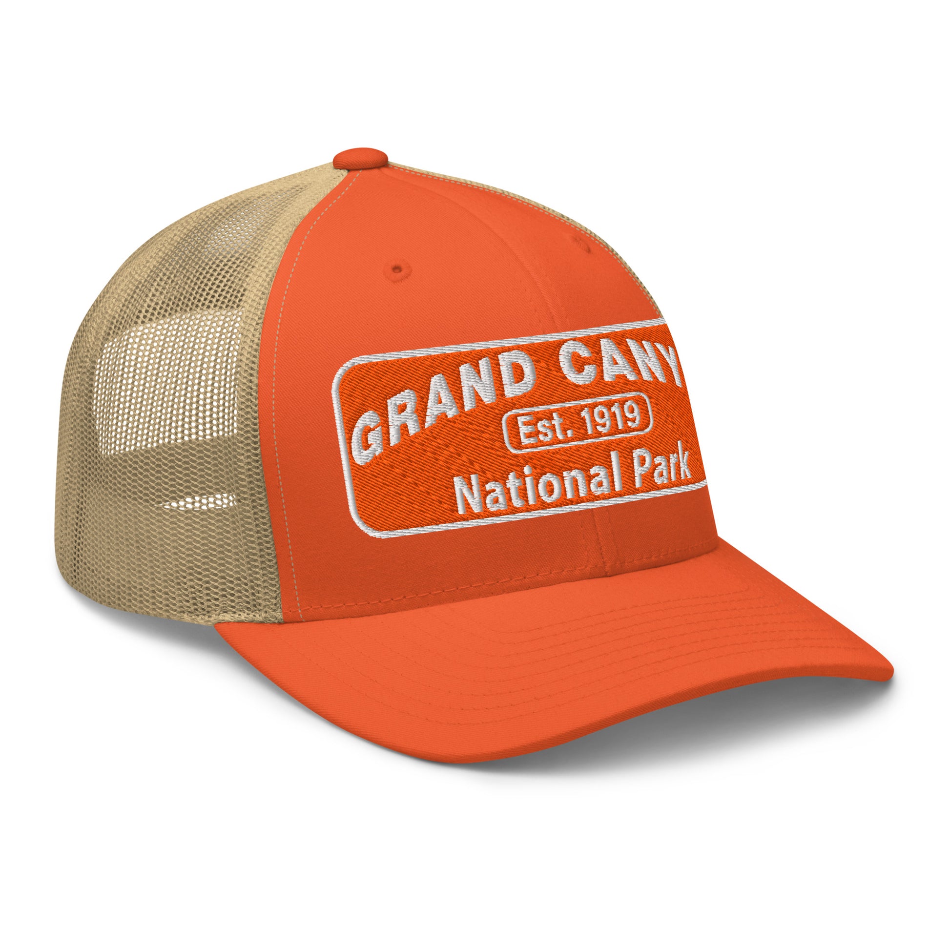 Grand Canyon National Park Logo Hat 6606 Orange/Khaki Side