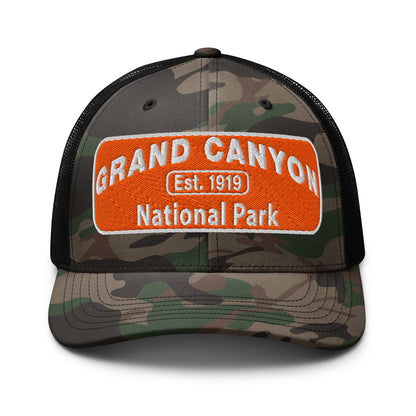 Grand Canyon National Park Camo Logo Hat Black Front