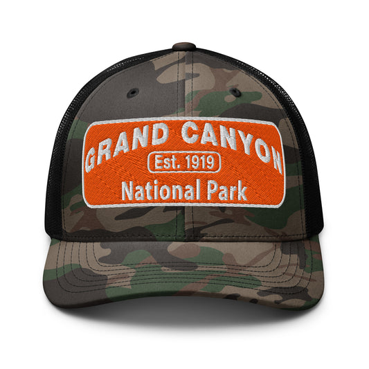 Grand Canyon National Park Camo Logo Hat Black Front