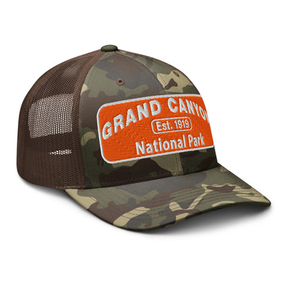 Grand Canyon National Park Camo Logo Hat Brown Side