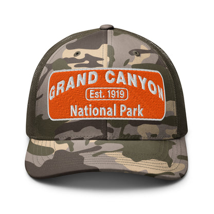 Grand Canyon National Park Camo Logo Hat Olive Front