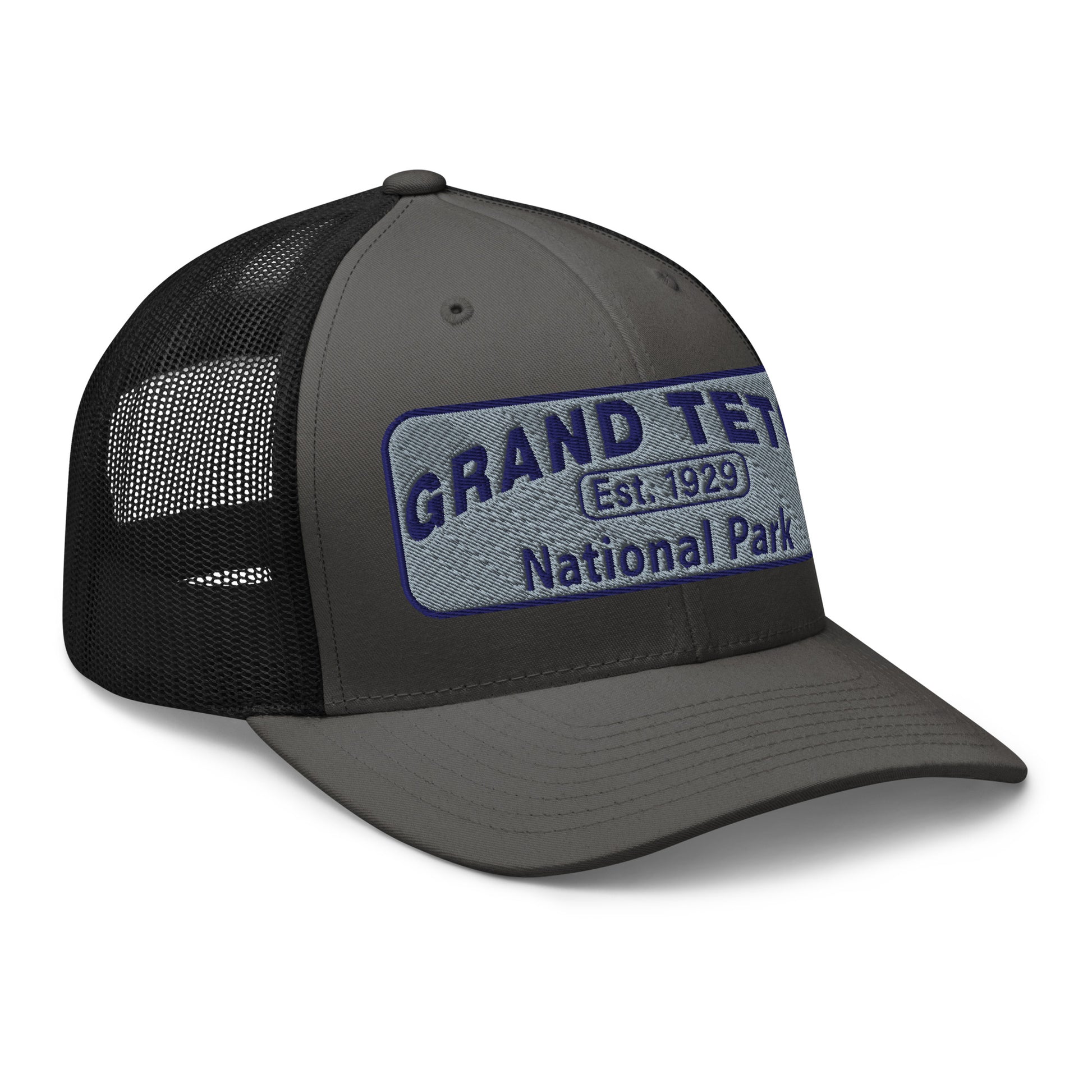 Grand Teton National Park Hat 6606 Charcoal/Black Side View