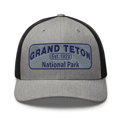 Grand Teton National Park Hat 6606 Heather Gray/Black Front View