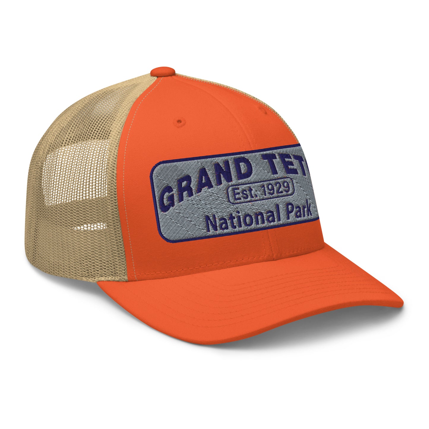 Grand Teton National Park Hat 6606 Orange/Khaki Side View