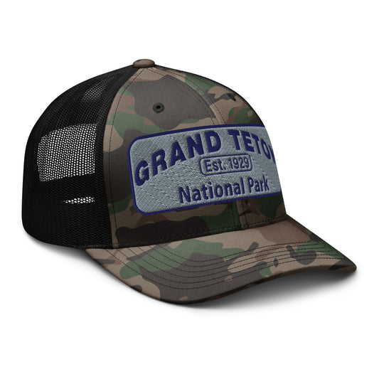 Grand Teton National Park Camo Hat Otto Black Side
