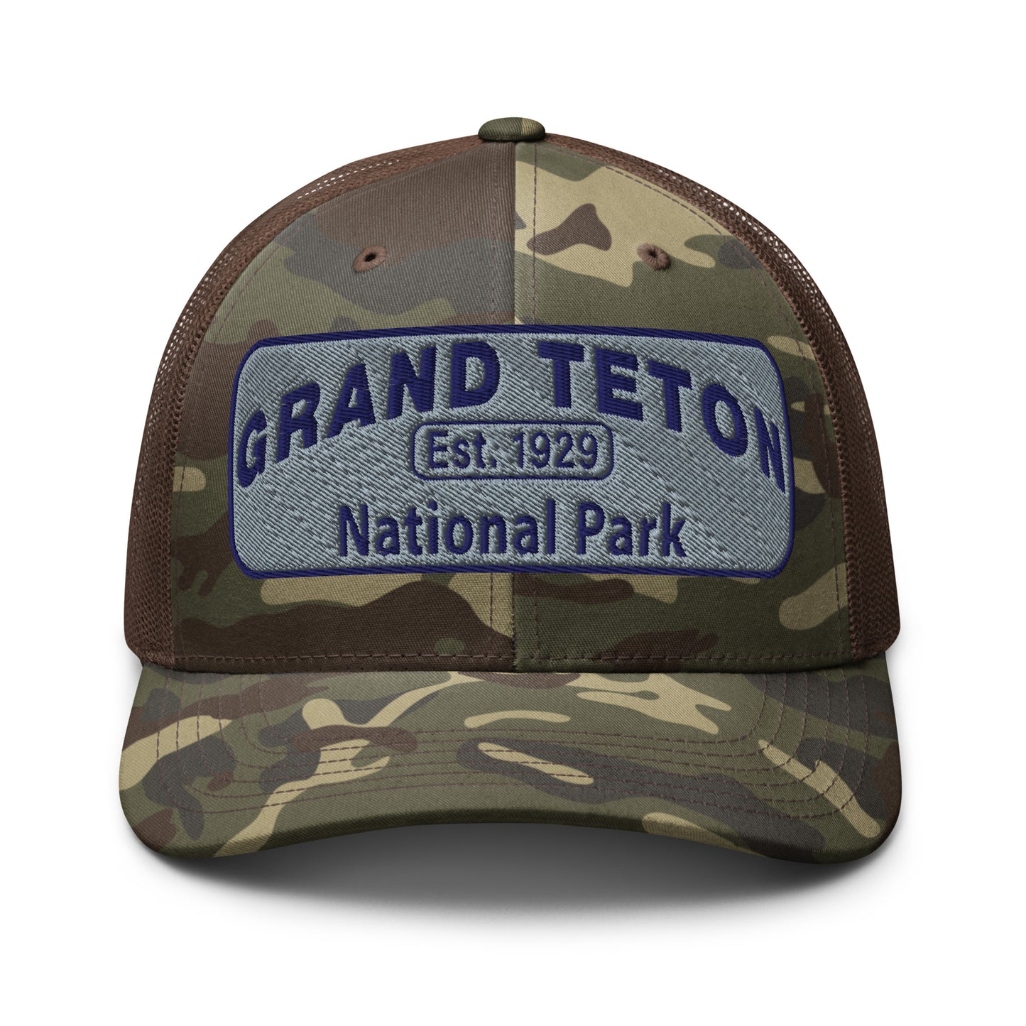 Grand Teton National Park Camo Hat Otto Brown Front
