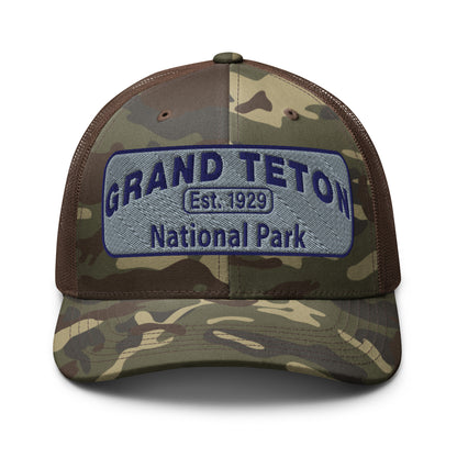 Grand Teton National Park Camo Hat Otto Brown Front