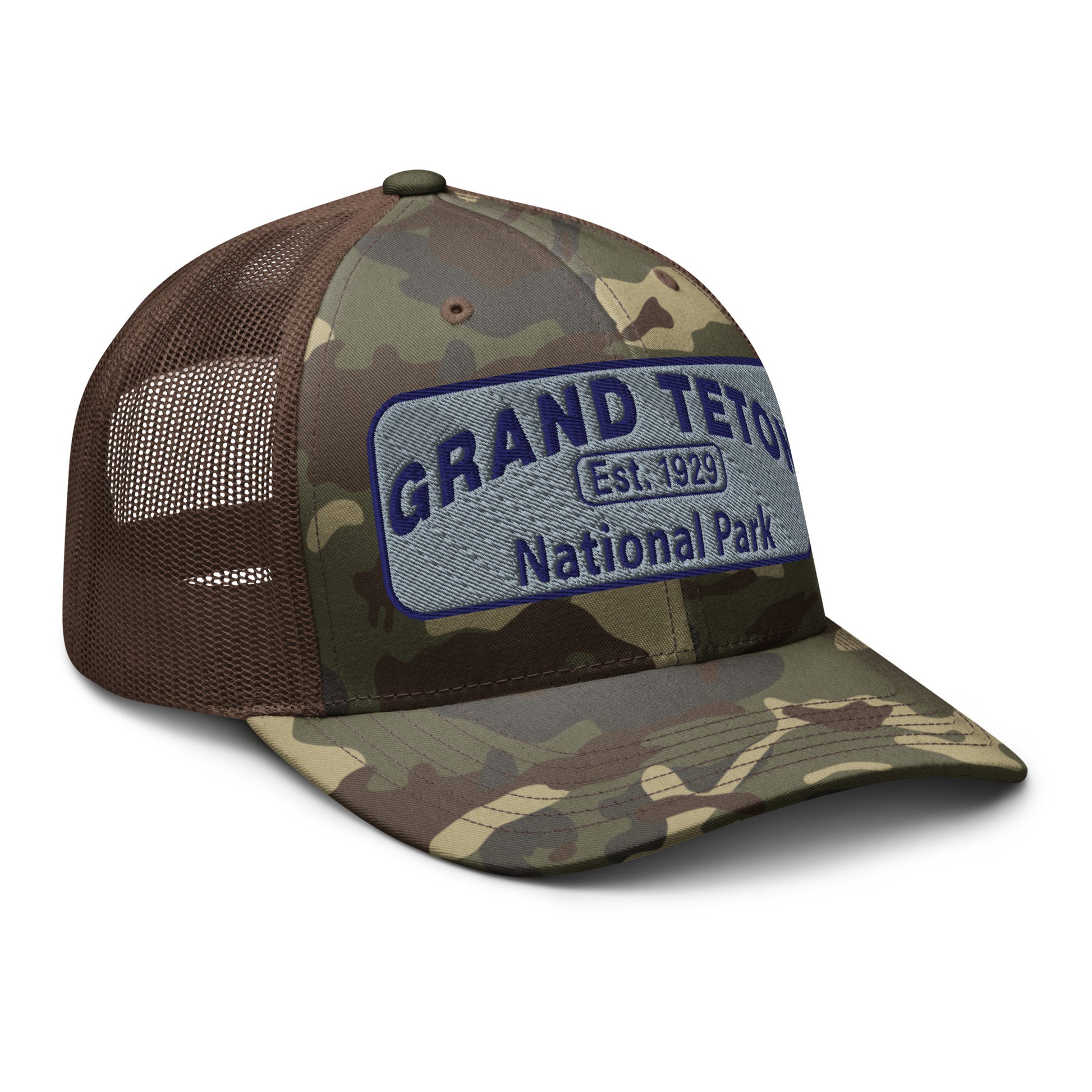 Grand Teton National Park Camo Hat Otto Brown Side