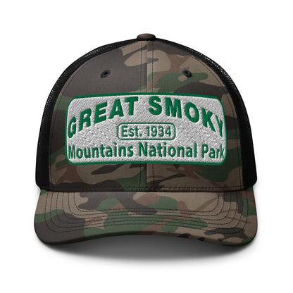 Great Smoky Mountains Camo Hat Black