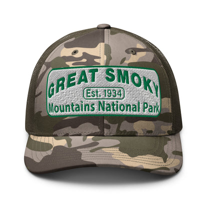 Great Smoky Mountains Camo Hat Olive