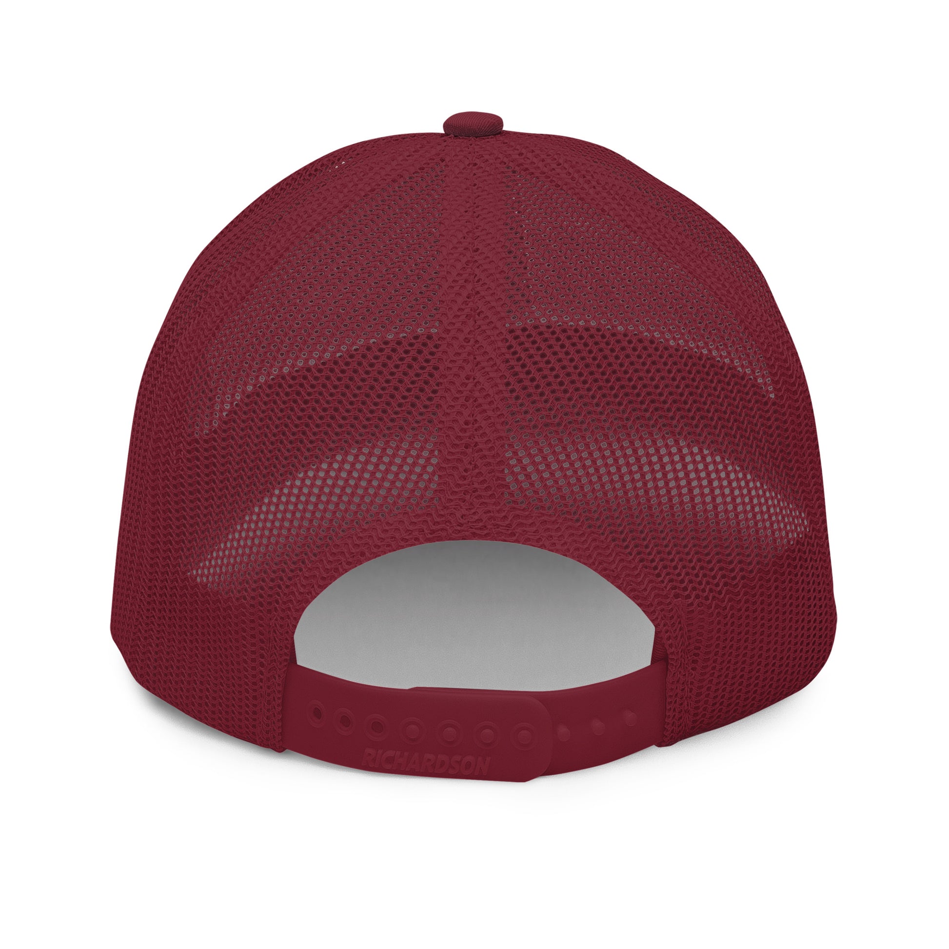 Haleakalā National Park Camo Hat - Gold and Red Embroidered Haleakalā National Park logo on front - Richardson 112 Trucker Hat - Snapback View  - Color:  Cardinal