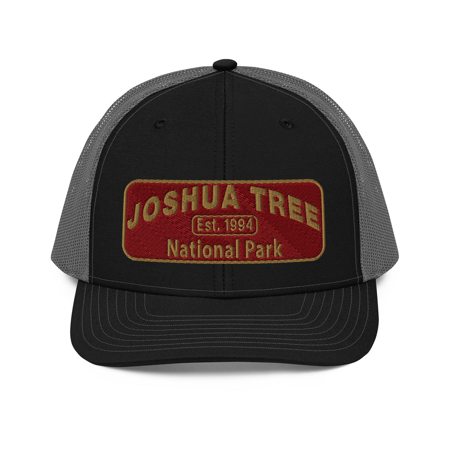 Joshua Tree National Park Hat - Richardson 112 - Front View - Black/Charcoal