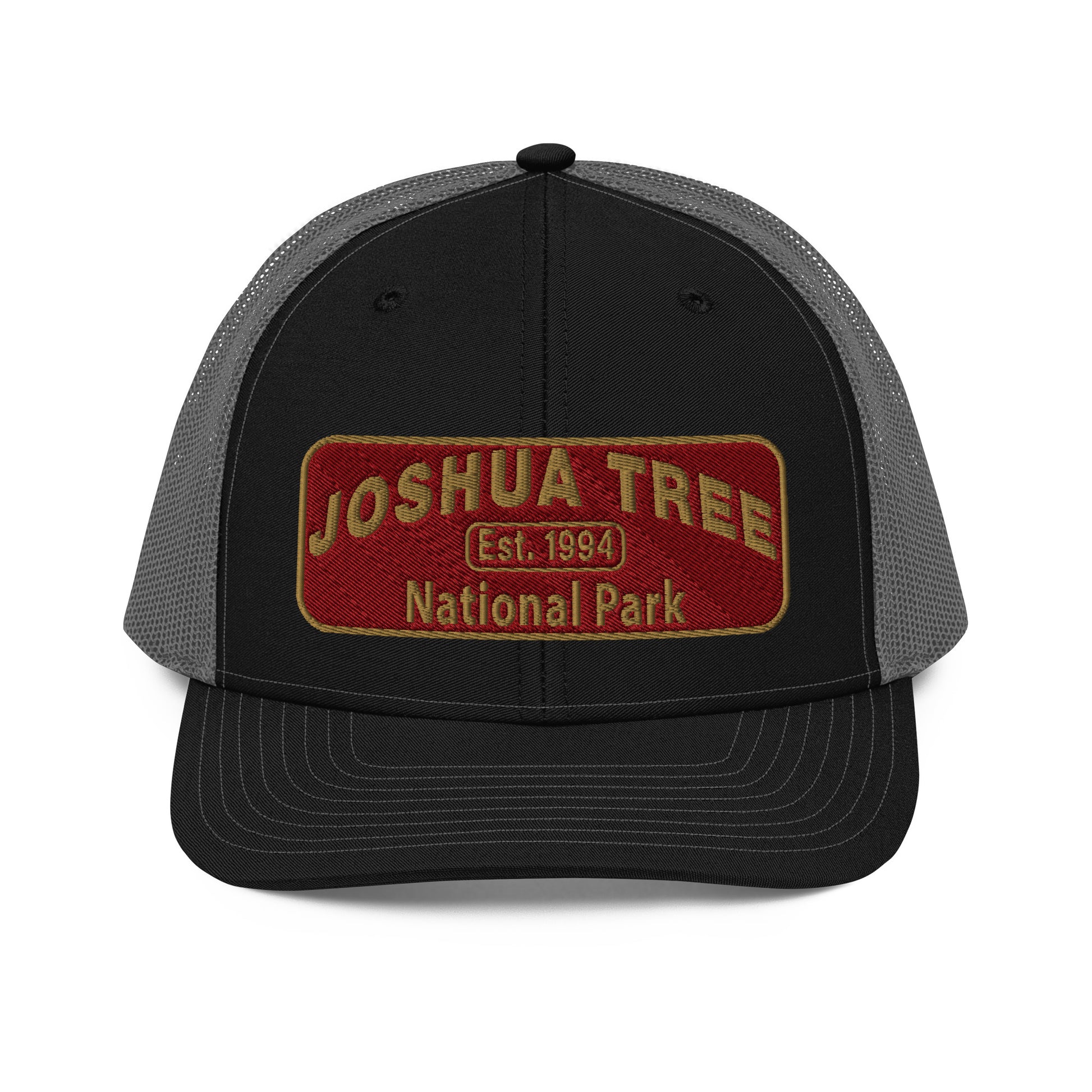 Joshua Tree National Park Hat - Richardson 112 - Front View - Black/Charcoal