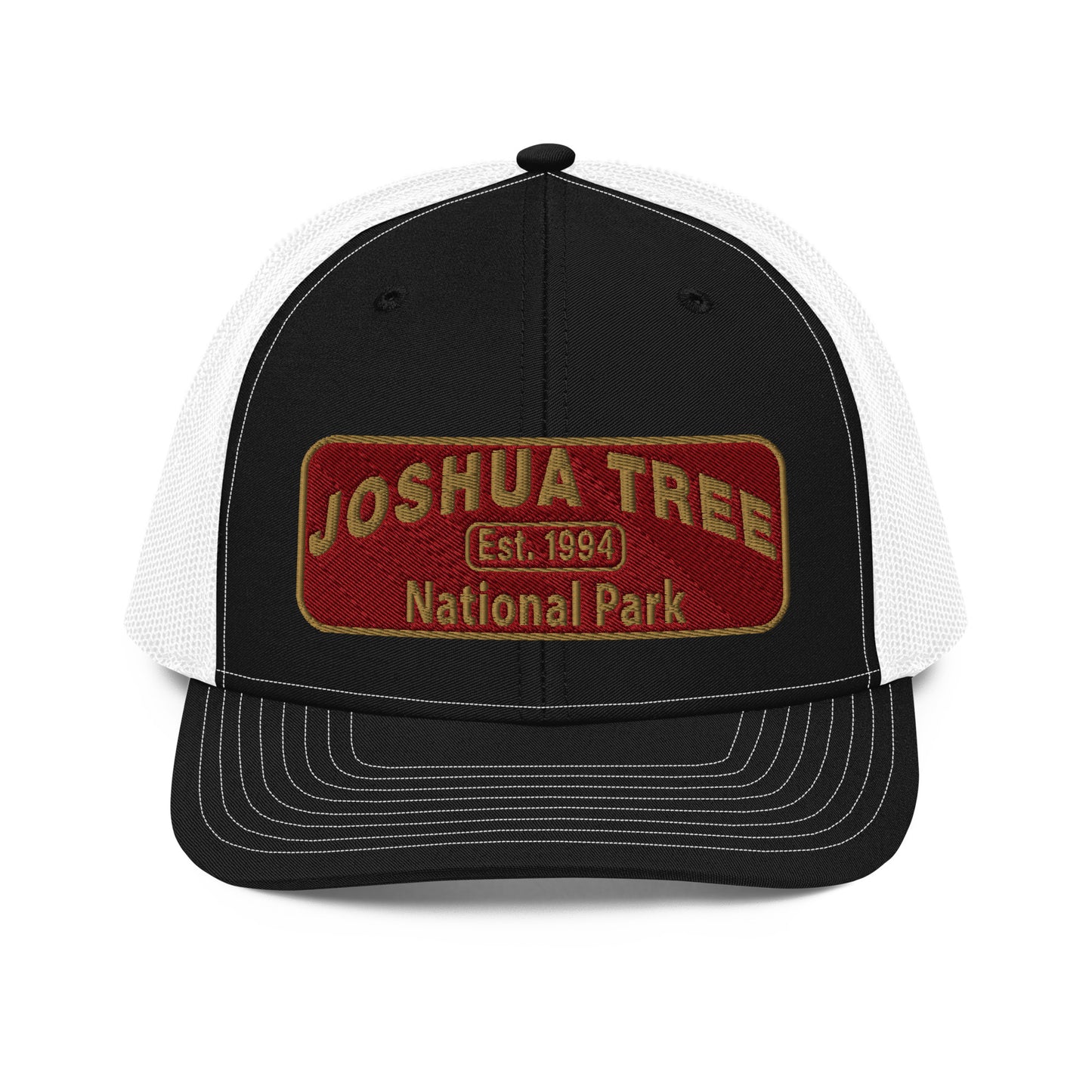 Joshua Tree National Park Hat - Richardson 112 - Front View - Black/White
