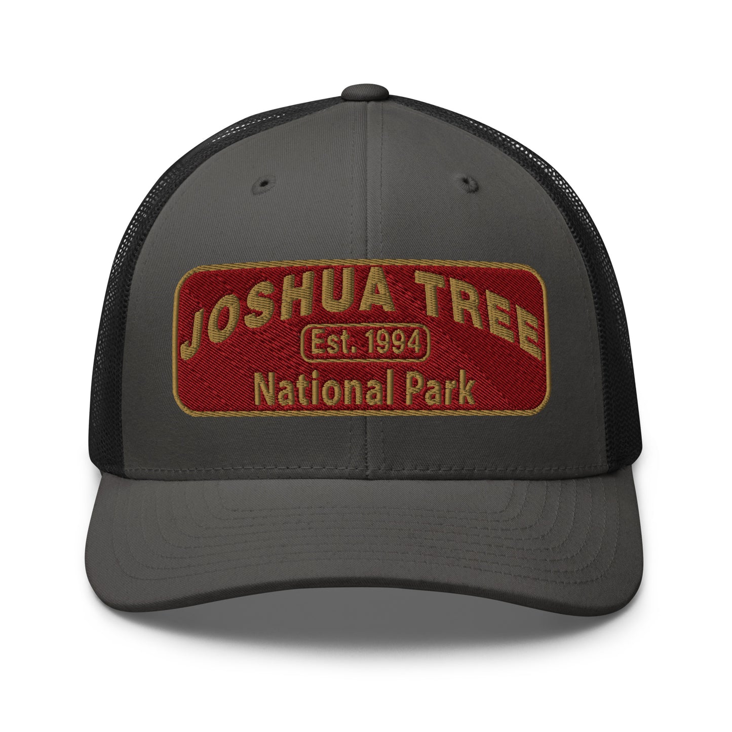 Joshua Tree National Park Hat - Yupoong 6606 - Front View - Charcoal/Black