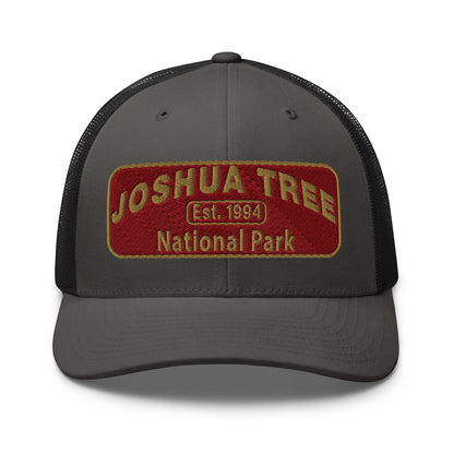 Joshua Tree National Park Hat - Yupoong 6606 - Front View - Charcoal/Black