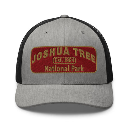 Joshua Tree National Park Hat - Yupoong 6606 - Front View - Heather Grey/Black