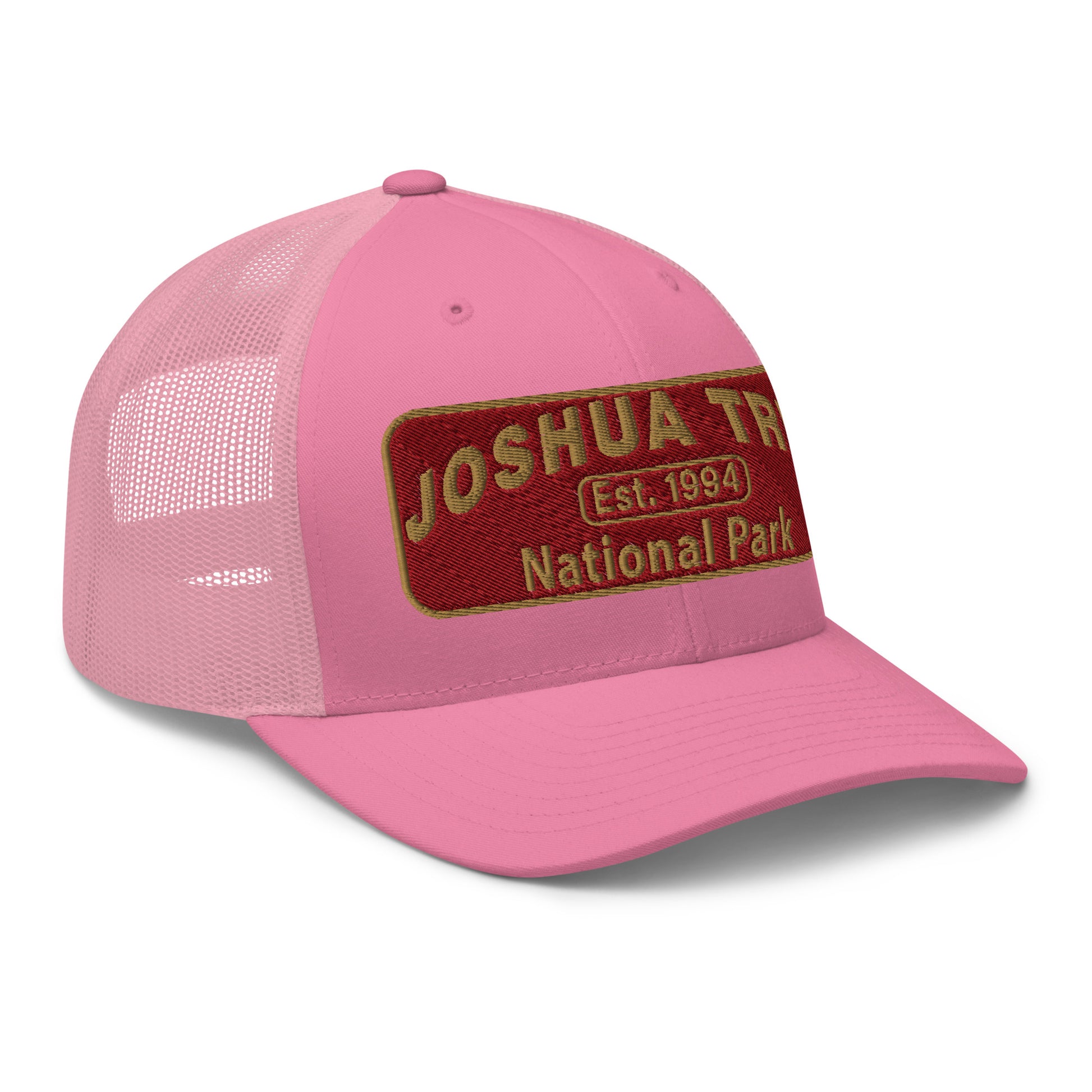 Joshua Tree National Park Hat - Yupoong 6606 - Side View - Pink