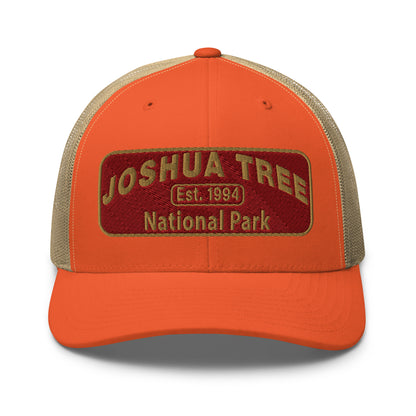 Joshua Tree National Park Hat - Yupoong 6606 - Front View - Orange/Khaki