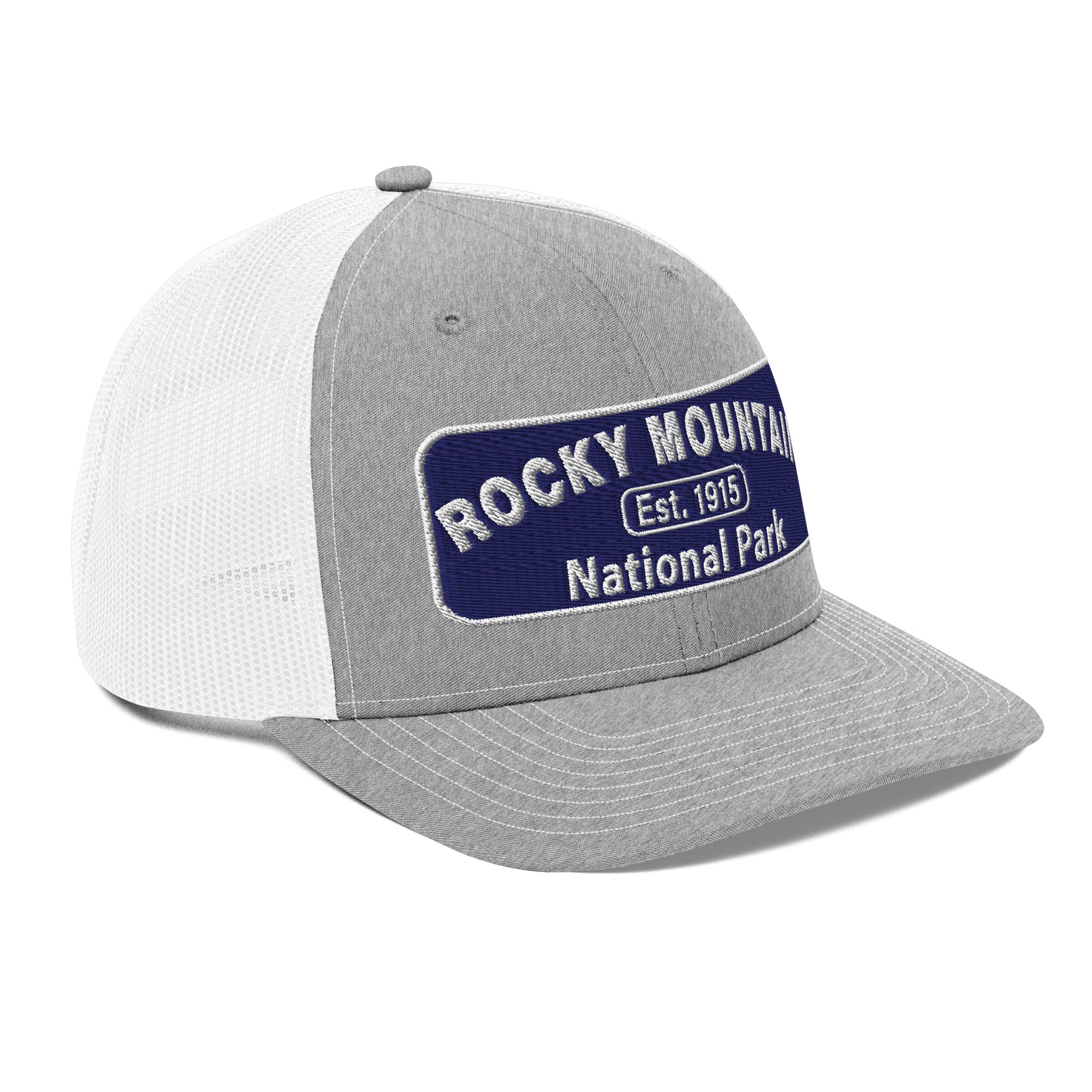 Rocky Mountain National Park Hat - Richardson 112 - Heather Gray/white - Side View