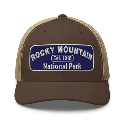 Rocky Mountain National Park Hat - Yupoong 6606 - Front View - Brown/Khaki