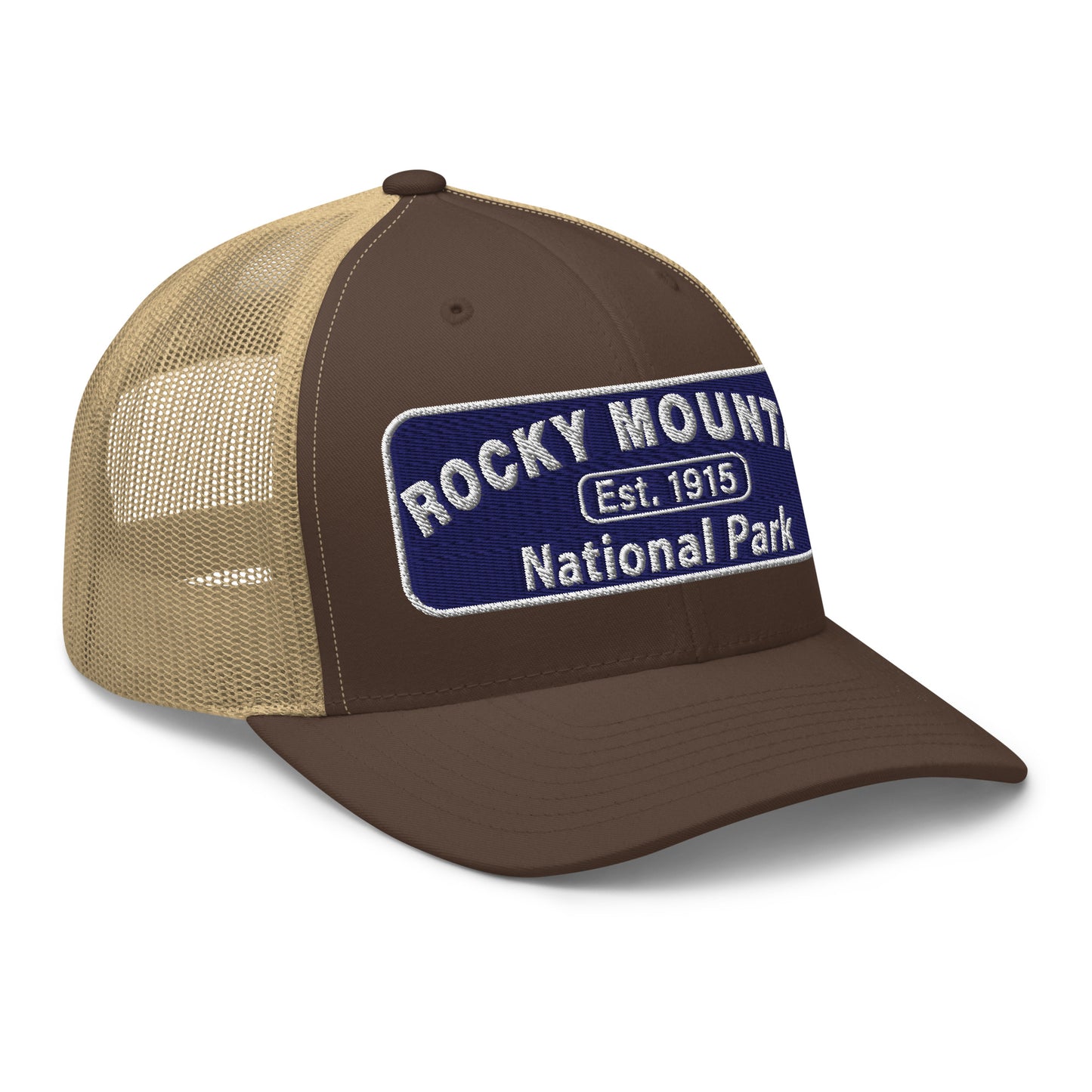Rocky Mountain National Park Hat - Yupoong 6606 - Side View - Black/White