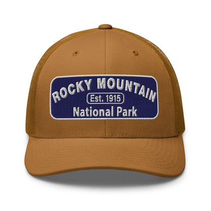 Rocky Mountain National Park Hat - Yupoong 6606 - Front View - Caramel