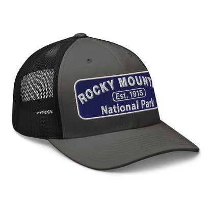 Rocky Mountain National Park Hat - Yupoong 6606 - Side View - Charcoal/Black