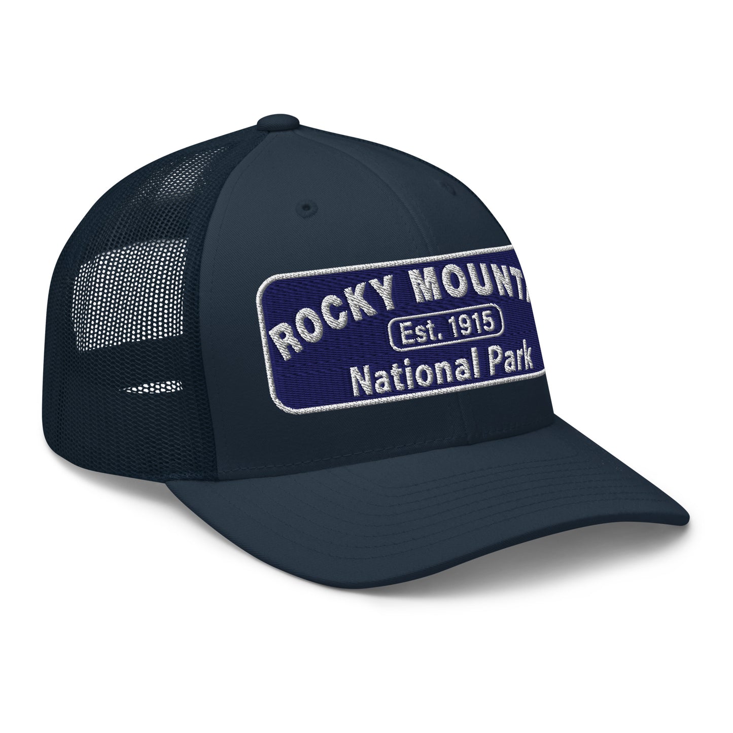 Rocky Mountain National Park Hat - Yupoong 6606 - Side View - Navy