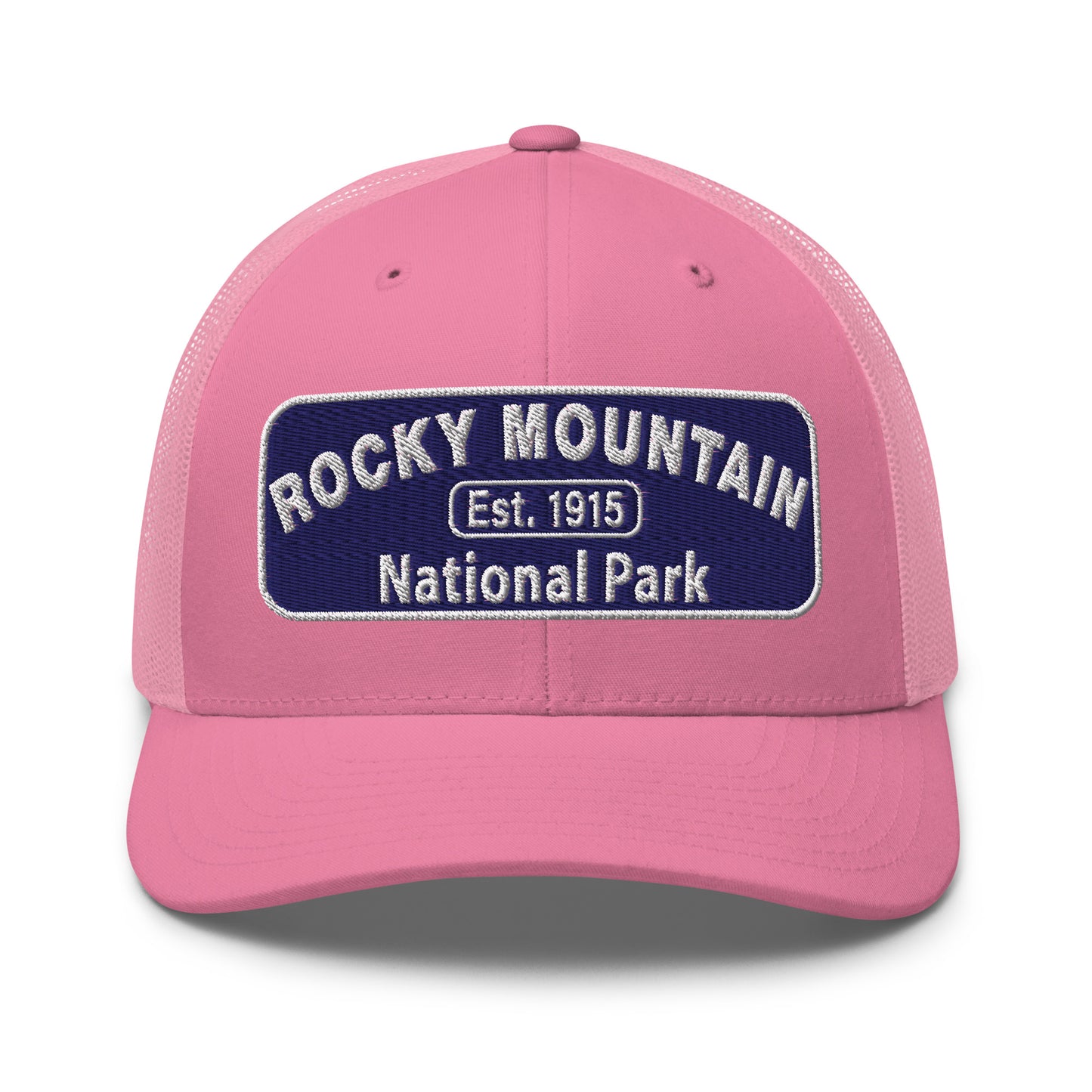 Rocky Mountain National Park Hat - Yupoong 6606 - Front View - Pink
