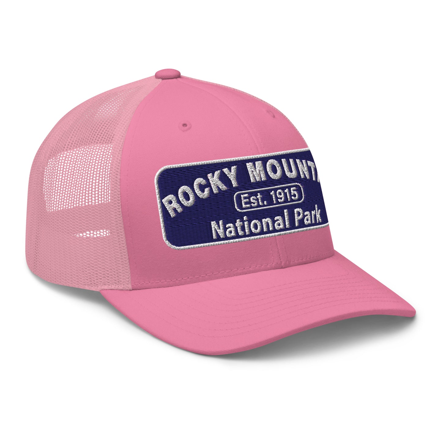 Rocky Mountain National Park Hat - Yupoong 6606 -Side View - Pink