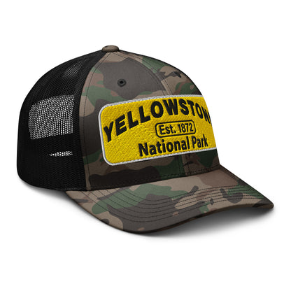 Yellowstone National Park Camo Hat Black Side