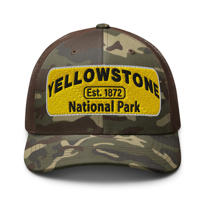Yellowstone National Park Camo Hat Brown Front