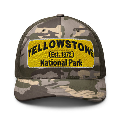 Yellowstone National Park Camo Hat Olive Front