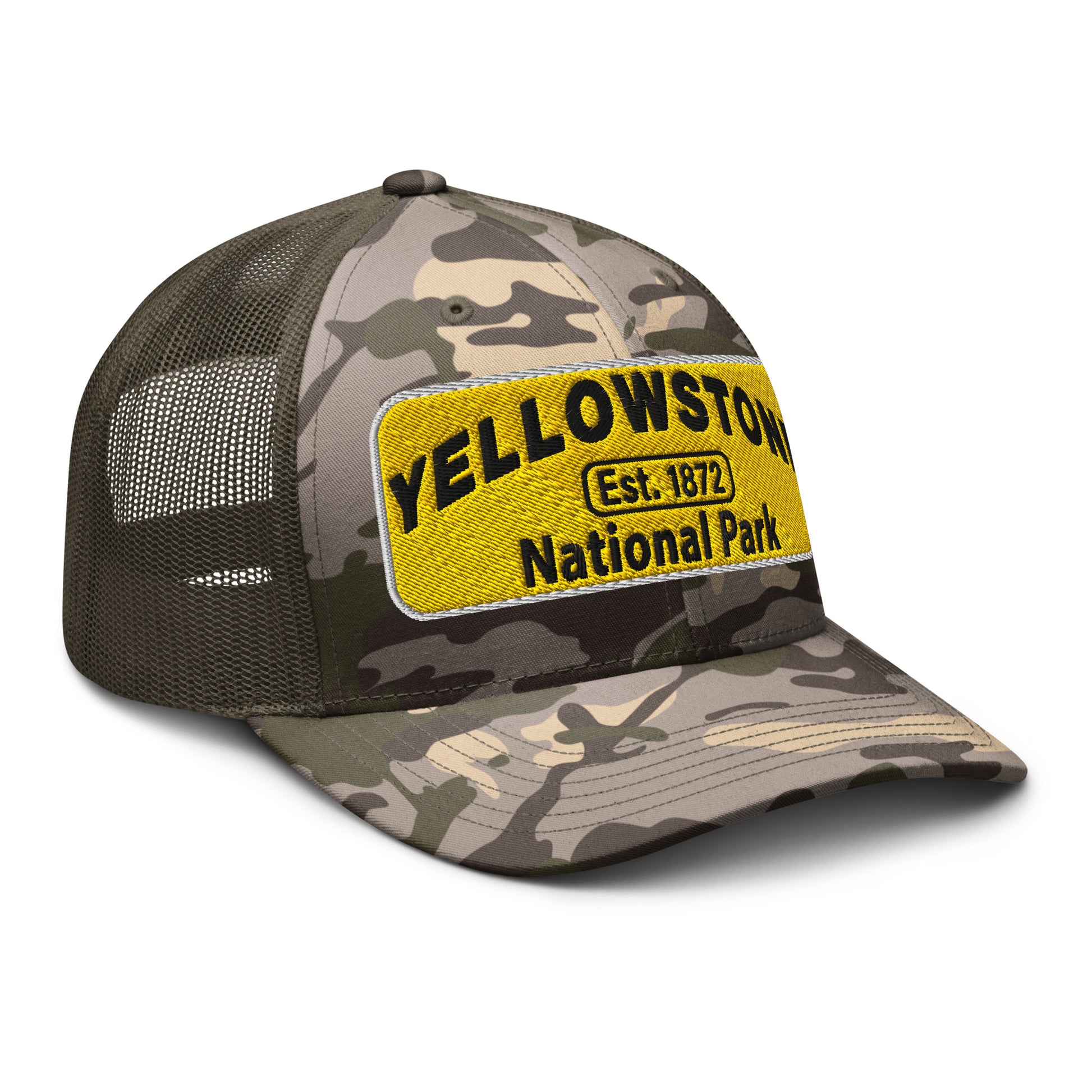 Yellowstone National Park Camo Hat Olive Side