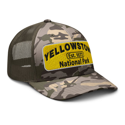 Yellowstone National Park Camo Hat Olive Side