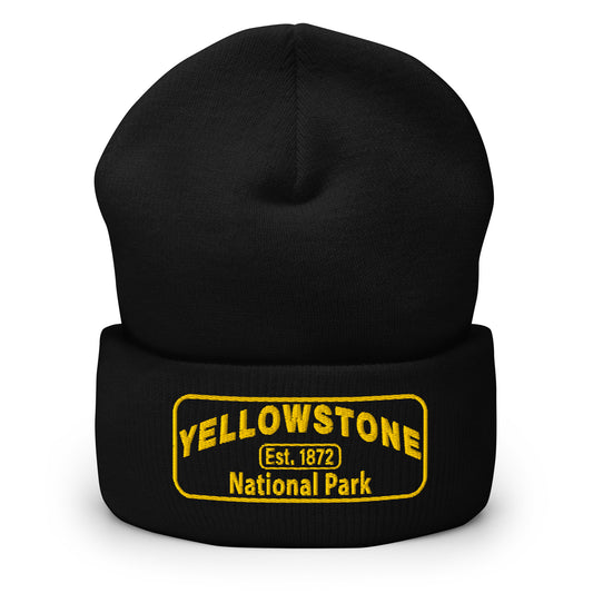 Yellowstone National Park Beanie - Yupoong 1501KC Beanie - Color: Black