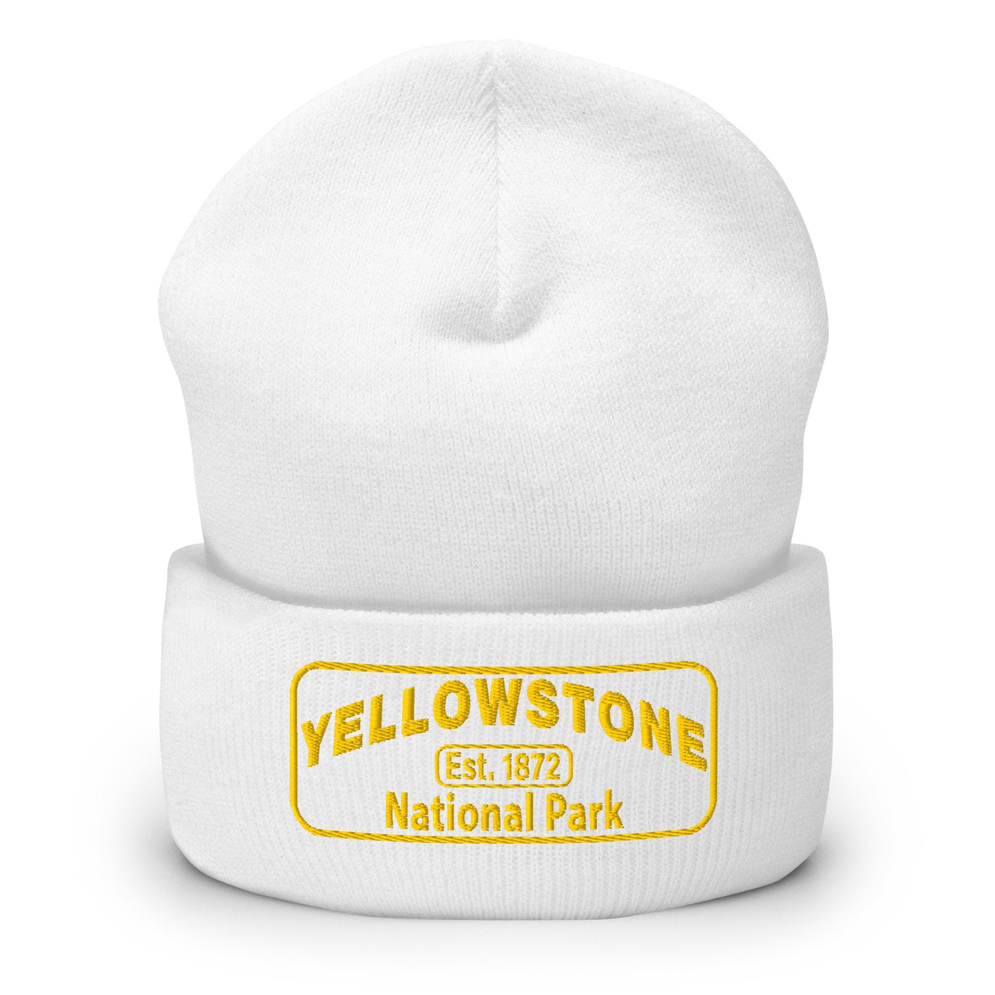 Yellowstone National Park Beanie - Yupoong 1501KC Beanie - Color: White