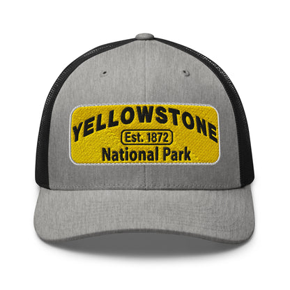 Yellowstone National Park Hat 112 Grey Black Front