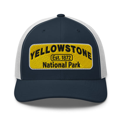 Yellowstone National Park Hat 112 Blue White Front