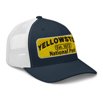 Yellowstone National Park Hat 112 Blue White Side