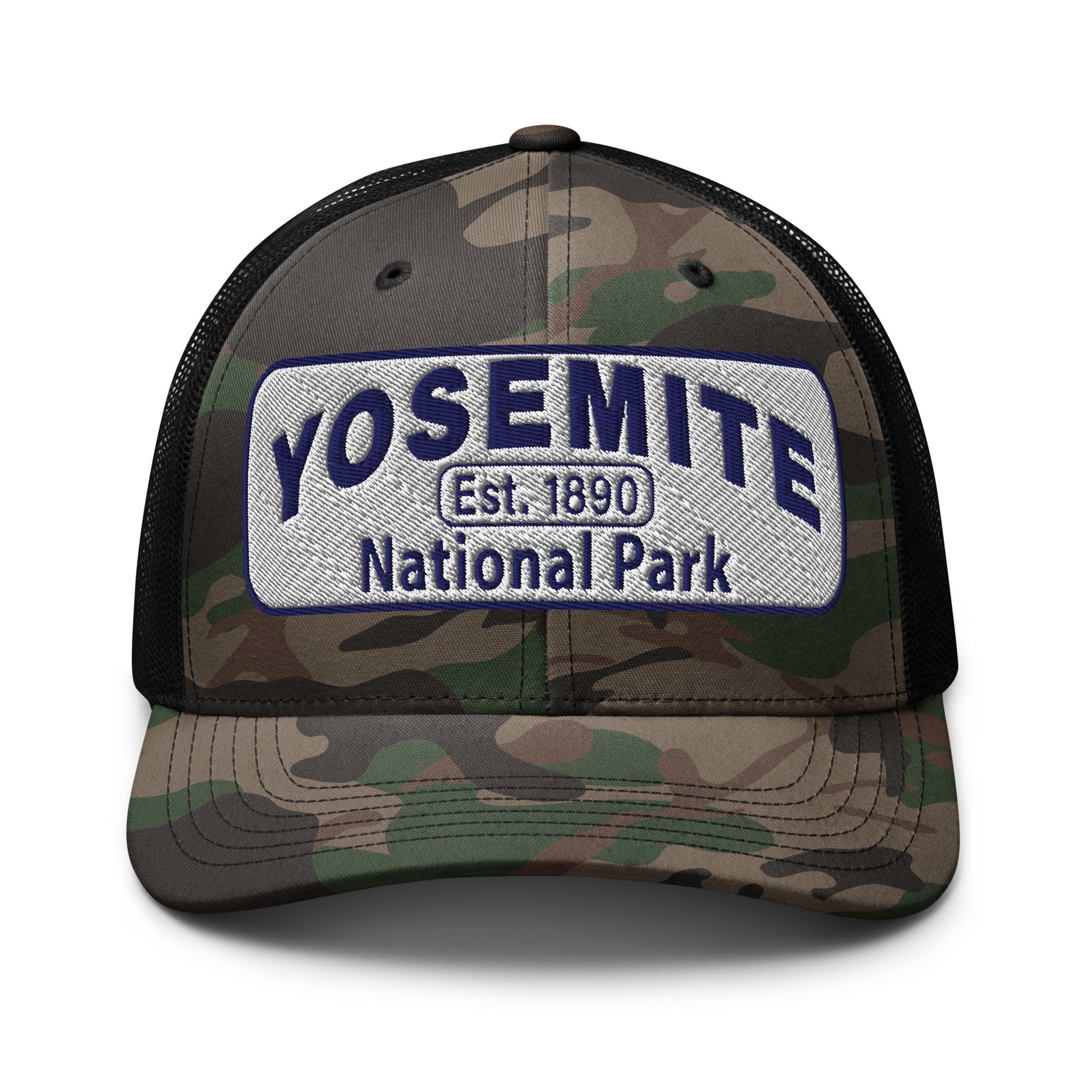 Yosemite National Park Camo Hat - Otto 105-1247 - Black/Camo - Front View