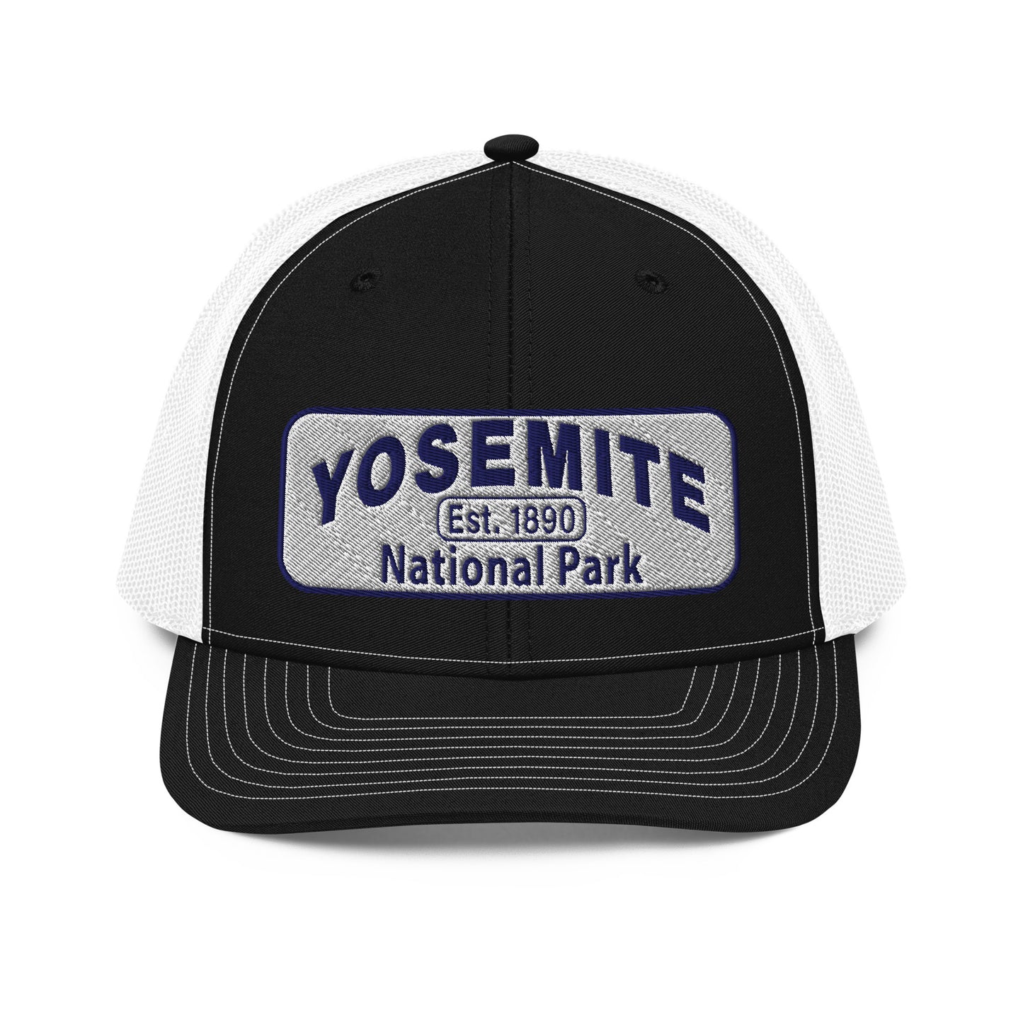 Yosemite National Park Hat - RIchardson 112 - Black/White- Side View