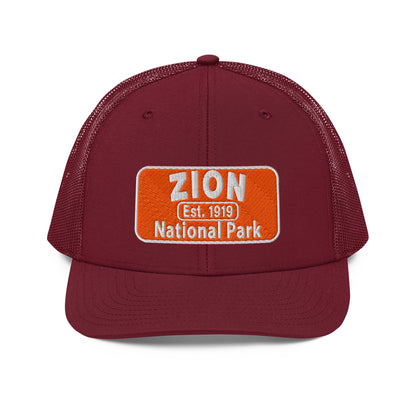 Zion National Park Hat - Richardson 112 Trucker Hat - Front View - Cardinal