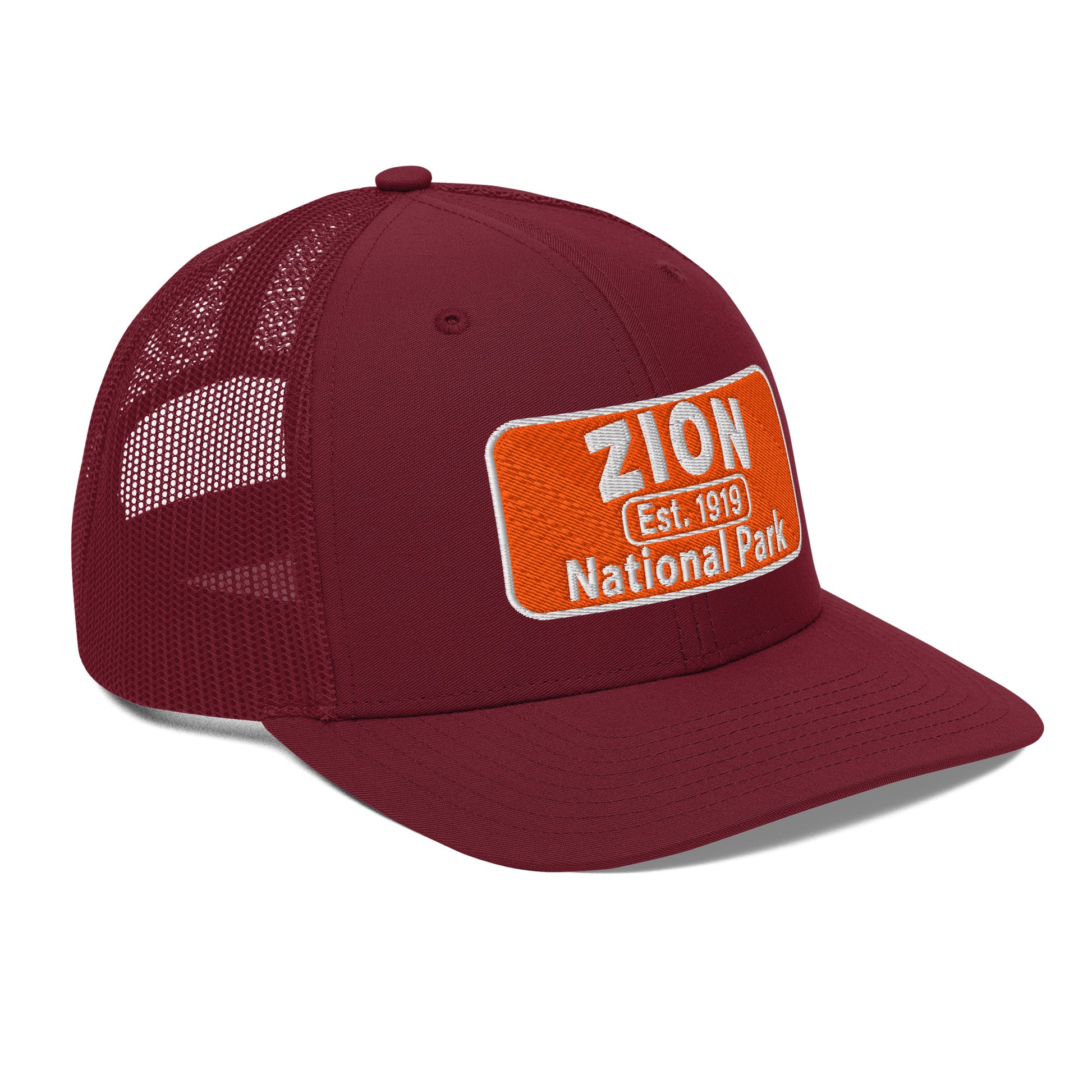 Zion National Park Hat - Richardson 112 Trucker Hat - Side View - Cardinal